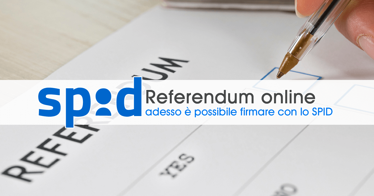 Adesso è possibile firmare i referendum online con lo SPID