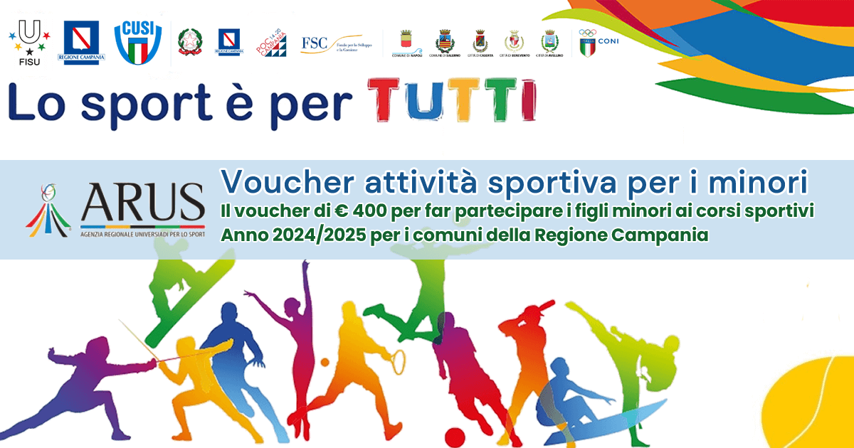 Voucher per i minori dai 6 a 15 anni per l'accesso gratuito all'attività sportiva