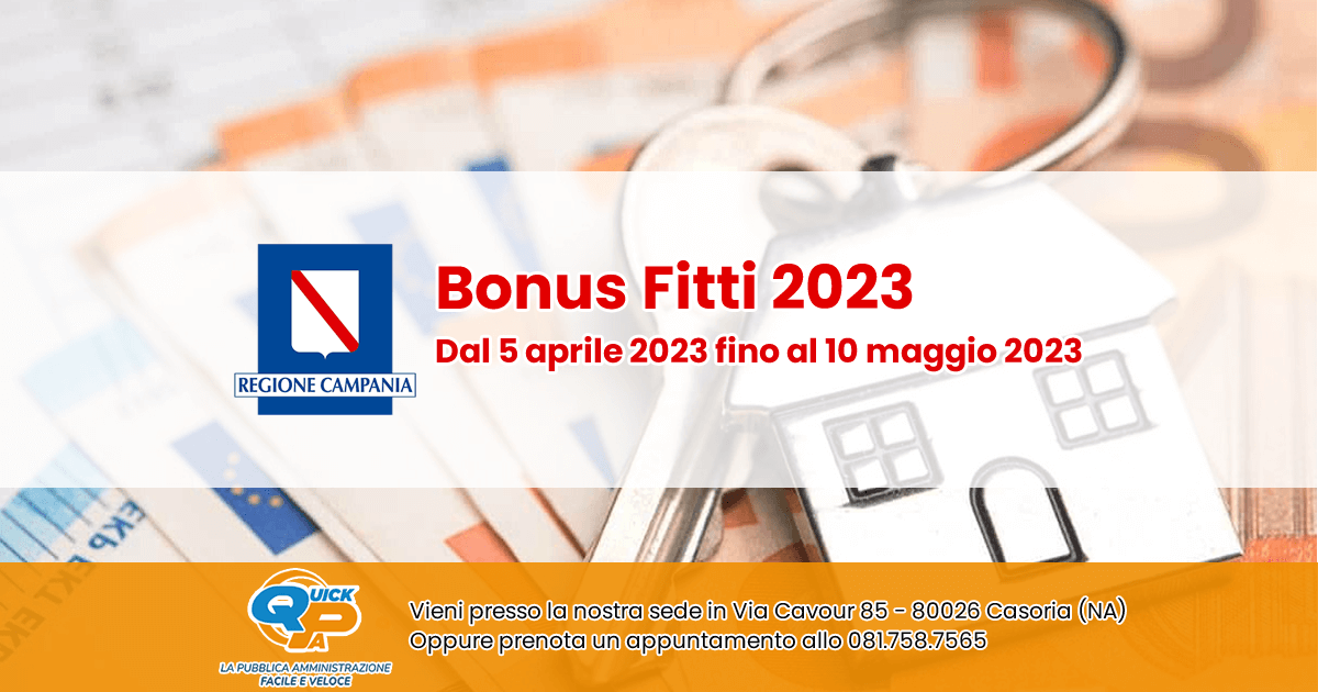 Bando o Bonus Fitto 2023 - IN SCADENZA!!!